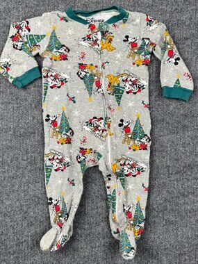 Disney Mickey Mouse Christmas Infant Footed Sleeper Pajamas 6-9M